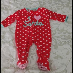 4 or $10 CARTERS RED I LOVE SANTA ONE PIECE SZ 9M
